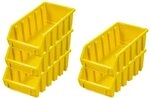 PROREGAL SuperSparSet 5x Sichtlagerbox 2L | HxBxT 7,5x11,6x21,2cm | Gelb 