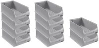 SparSet 10x Graue Sichtlagerbox 5.0 | HxBxT 20x30x50cm | 21,8 Liter 