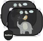 Asstikoo Auto Sonnenschutz Baby mit UV Schutz, 45x35.5cm Sonnenblende mit 8