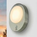 Licht-Erlebnisse LED Au&szlig;enleuchte mit Bewegungsmelder Edelstahl IP44 H: 24,4 cm