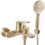 Rea Badewannenarmatur mit Handbrause Marco Brushed Gold, Komplettset, modern -