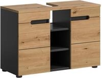 xonox.Home - Waschbeckenunterschrank Canu 80x55x34 cm in Basalt grau und Artisan -