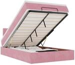 vidaXL Ottoman-Bett mit Matratze LEDs Rosa 120x200 cm Samt, Bettrahmen,...
