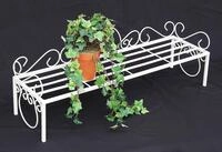 DanDiBo Blumenbank Metall Wei&szlig; 75 cm Blumenst&auml;nder Mi Blumenregal Blumentreppe