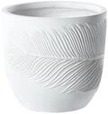 Outdoor Blumentopf wei&szlig; rund 28 x 28 x 16 cm mit Muster Anik-Optik modern Ftero