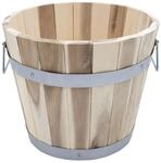 Spetebo Holz Pflanzeimer mit Griffen - 28 x 23 cm - Garten Deko Blumentopf -