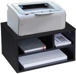 Relaxdays Druckerst&auml;nder Schreibtisch, 3 F&auml;cher, Regal f&uuml;r Drucker, Druckerhalter,