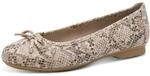 Jana Damen Ballerinas mit Schleife Vegan, beige (beige Snake), 36 EU