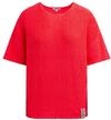 SOCCX Damen Kurzarm-Pullover aus B&auml;ndchengarn Red Neon, M/l
