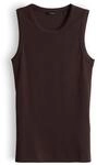 OPUS Damen Top | Tanktop mit femininer Spitzenborte Slim Fit Coffee Bean, 36