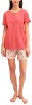 CALIDA Flower Nights Kurz-Pyjama, Schlafanzug Damen, 100% Baumwolle, hautfreundlich,