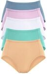 PETITE FLEUR Damen Taillenslip aus Pikee im Multipack apricot, Mint, wei&szlig;, Flieder,