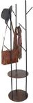 Relaxdays Garderobenst&auml;nder, 8 Haken, 2 Ablagen, HxD: 175 x 40 cm, Kleiderst&auml;nder,