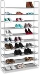 Relaxdays 2 x Schuhregal XXL, 10 Ebenen, erweiterbare Schuhablage f&uuml;r 50 Paar