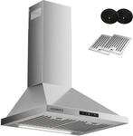 KB ELEMENTS Dunstabzugshaube 60cm, Umluft/Abluft Dunstabzugshaube mit 650m&sup3;/h...