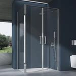doporro Eck-Duschkabine 80x100x195cm Chrom Eckdusche ESG-Sicherheitsglas...