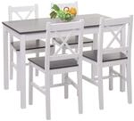 Mendler Esszimmer-Set HWC-F77, Sitzgruppe Esszimmergruppe, Massiv-Holz Landhaus...