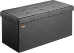 Casaria&reg; Sitzbank mit Stauraum Faltbar Schwarz 80x40x40cm Gepolstert Deckel