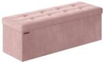 SONGMICS Sitzhocker mit Stauraum, klappbare Sitzbank, 38 x 110 x 38 cm Fu&szlig;bank,