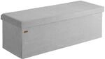 Casaria&reg; Sitzbank mit Stauraum Grau Cord inkl. 2 Boxen Faltbar Sitzbank 300kg