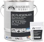 2K Fliesenlack MATT Wei&szlig; RAL 9010 Boden Wand Fliesenfarbe Bad K&uuml;che - 2,5Kg