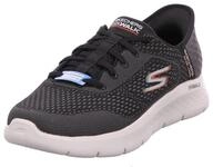 Skechers Herren Go Walk Flex, New World, Schwarz/Orange, 46 EU
