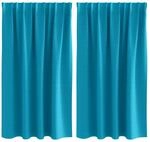 vidaXL Verdunkelungs-Vorh&auml;nge mit Ringen 2 pcs T&uuml;rkis 140 x 140 cm, Moderne