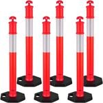 VEVOR Verkehrsleitpfosten Leitpfosten 6 Stk. (114 cm) mit beschwertem Sockel &