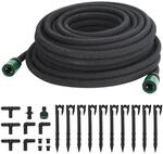 vidaXL Tropfschlauch Schwarz 0,6" 25 m Gummi