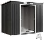 Outsunny Metall Ger&auml;tehaus 2,42 m&sup2;, Ger&auml;teschuppen mit Pultdach...