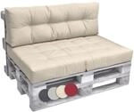 Beautissu Set Palettenkissen Outdoor 1x Sitzkissen 120x80cm & 1x R&uuml;ckenkissen