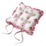 Homescapes Sitzkissen 40x40 cm &bdquo;Cupcakes rosa &ndash; Vintage Stuhlkissen mit...