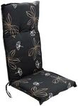 Spetebo Pflegeleichtes Polster f&uuml;r Hochlehner - schwarz - Gartenstuhl Auflage...
