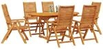 vidaXL Garten Essgruppe 7 pcs Braun Massivholz Akazie, Akazienholz Garten- und