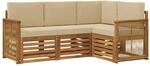vidaXL Sofagarnituren mit Kissen 4 pcs Massivholz Akazie, Garten Lounge Set,...