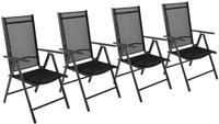 VCM 4er Set Gartenstuhl | Stuhl-Ma&szlig;e ca. H. 105 x B. 56 x T. 65 cm | 3-Fach