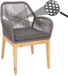 Mendler Gartenstuhl HWC-H56b, Sessel Outdoor Stuhl, wetterfest Seilgeflecht...