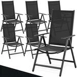 Casaria&reg; Gartenst&uuml;hle 6er Set Hochlehner Klappbar 8-Fach Verstellbar Camping Stuhl