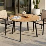 IDIMEX Gartentisch Agape rund 120x75cm, Schwarz/Natur &ndash; wetterfester Outdoor...