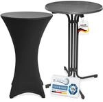 Beautissu Grauer Outdoor Stehtisch klappbar mit Husse 70 cm Schwarz &ndash;...