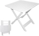 Spetebo Klapptisch TEVERE in wei&szlig; - 80x72x70 cm - Garten- oder Campingtisch -...