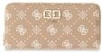 GUESS Geldb&ouml;rse Emelie Logo SLG Zip Around Wallet Biscotti Logo Hellbraun