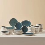 Karaca Earth Collection Oscar 55-teiliges Steinzeug-Geschirrset f&uuml;r 12 Personen,