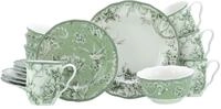 CreaTable, 24779, Serie Adelaide Gr&uuml;n, 16-teiliges Geschirrset f&uuml;r 4 Personen,