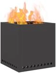vidaXL Rauchfreier Feuerkorb Schwarz 48 x 48 x 50 cm Stahl, Moderner