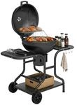 Outsunny Holzkohlegrill BBQ Smoker mit Seitentischen Deckel Thermometer R&auml;der