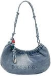 Desigual Umh&auml;ngetasche Schultertasche Half Logo Denim Waverly Bag Denim Raw blaugrau