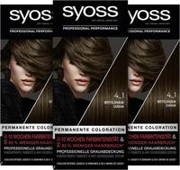 Syoss Color Coloration 4_1 Mittelbraun Stufe 3 (3 x 115 ml), permanente...