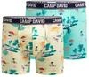 Camp David Herren Boxershorts 2er-Pack, Baumwoll-Stretch mit All Over Print und