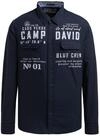 Camp David Herren Langarmhemd mit Klappentaschen und Prints Blue Navy, XL